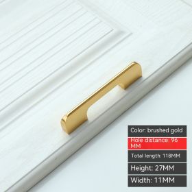 Modern Minimalist Aluminum Alloy Door Handle (Option: 96 Hole Spacing)