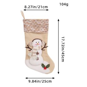 Christmas Decorations Large Christmas Socks Gift Bag (Option: Striped Socks Mouth Style)