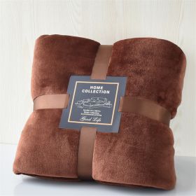 Nap Travel Solid Color Flannel Thickened Blanket (Option: Coffee-150x200cm)