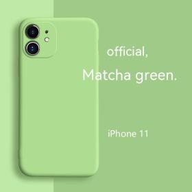 All-inclusive Soft Protection Liquid Silicone Phone Case Fine Hole (Option: Jasmine tea green-IPhone15promax)