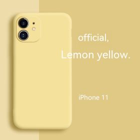 All-inclusive Soft Protection Liquid Silicone Phone Case Fine Hole (Option: Yellow-IPhone14pro)