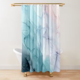 Sage Green Watercolor Ombre Shower Curtain Bathroom Fabric (Option: 8 W120xH180cm)