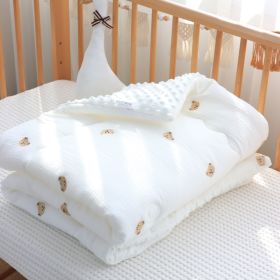 Children's Pure Cotton Wrinkled Gauze And Bean Down Quilt (Option: Heart Bear-Thin For Spring And Summer)