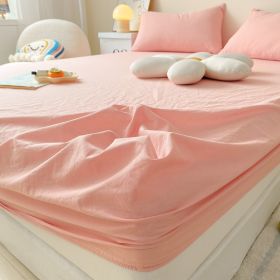 Cream Style Washed Cotton Three-piece Bedspread Fully Surrounded (Option: Cream Pink Peach Pink-200cmx220cm 3pcs)