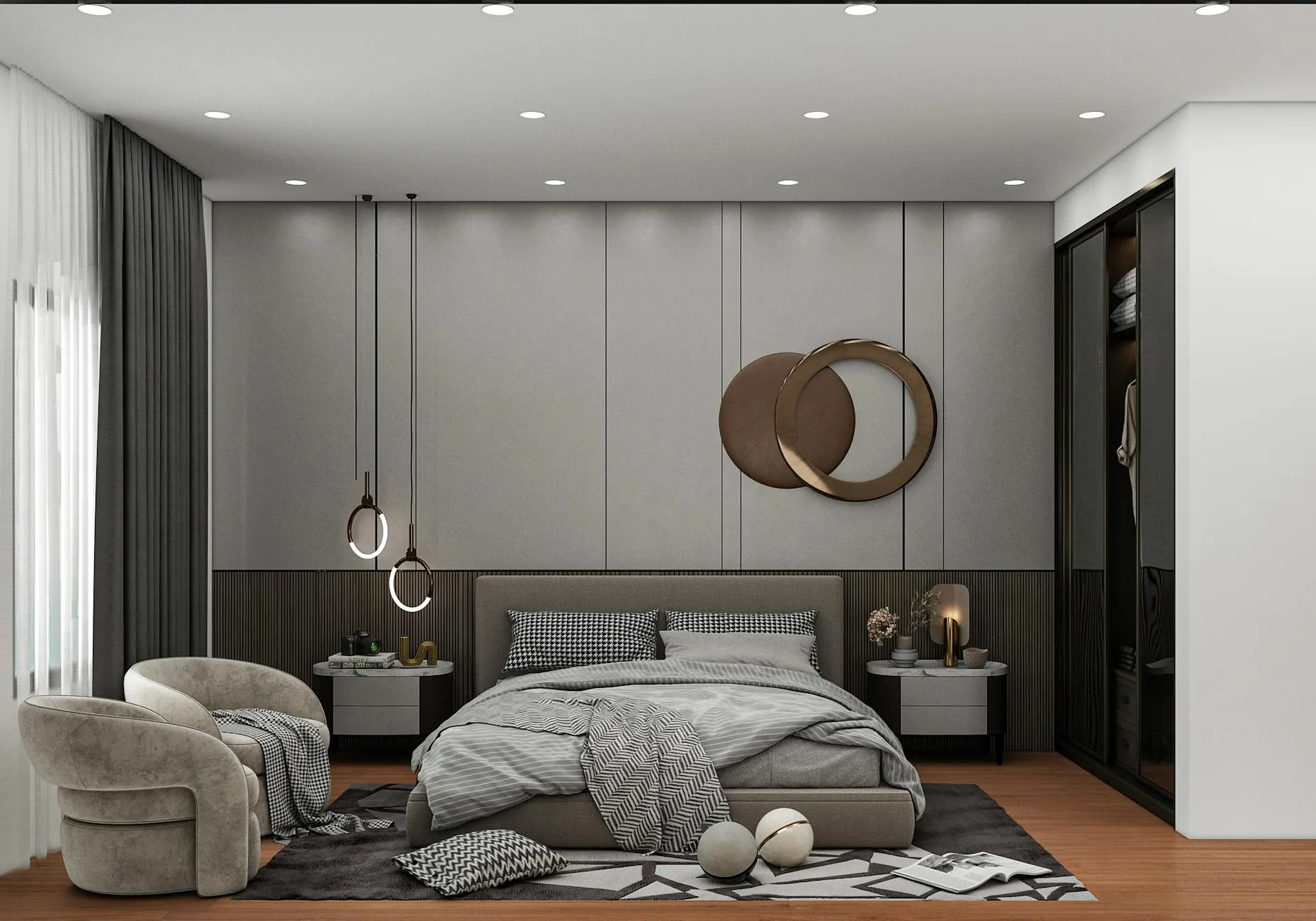 modern editorial bedroom idea: Comparison: Bohemian Eclectic vs. Classic Elegance with cream and warm neutrals with sage green and terracotta
