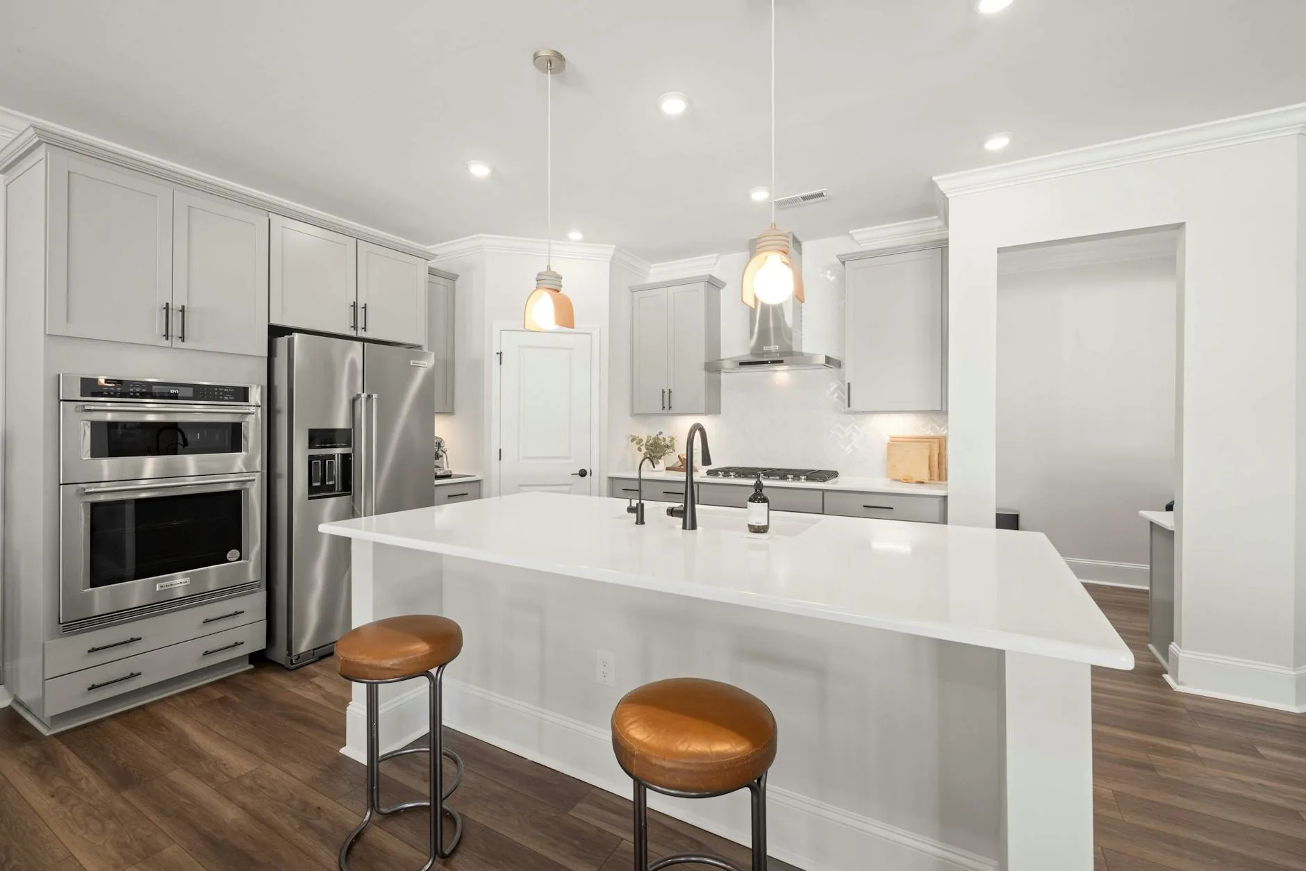 modern editorial kitchen idea: Customizable Kitchen Islands with cream and warm neutrals with sage green and terracotta accents, designer-curated modern