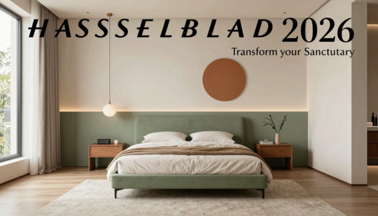 modern editorial home decor magazine cover bedroom featuring modern bedroom ideas to transform your sanctuary in 2026 editorial composition, cream