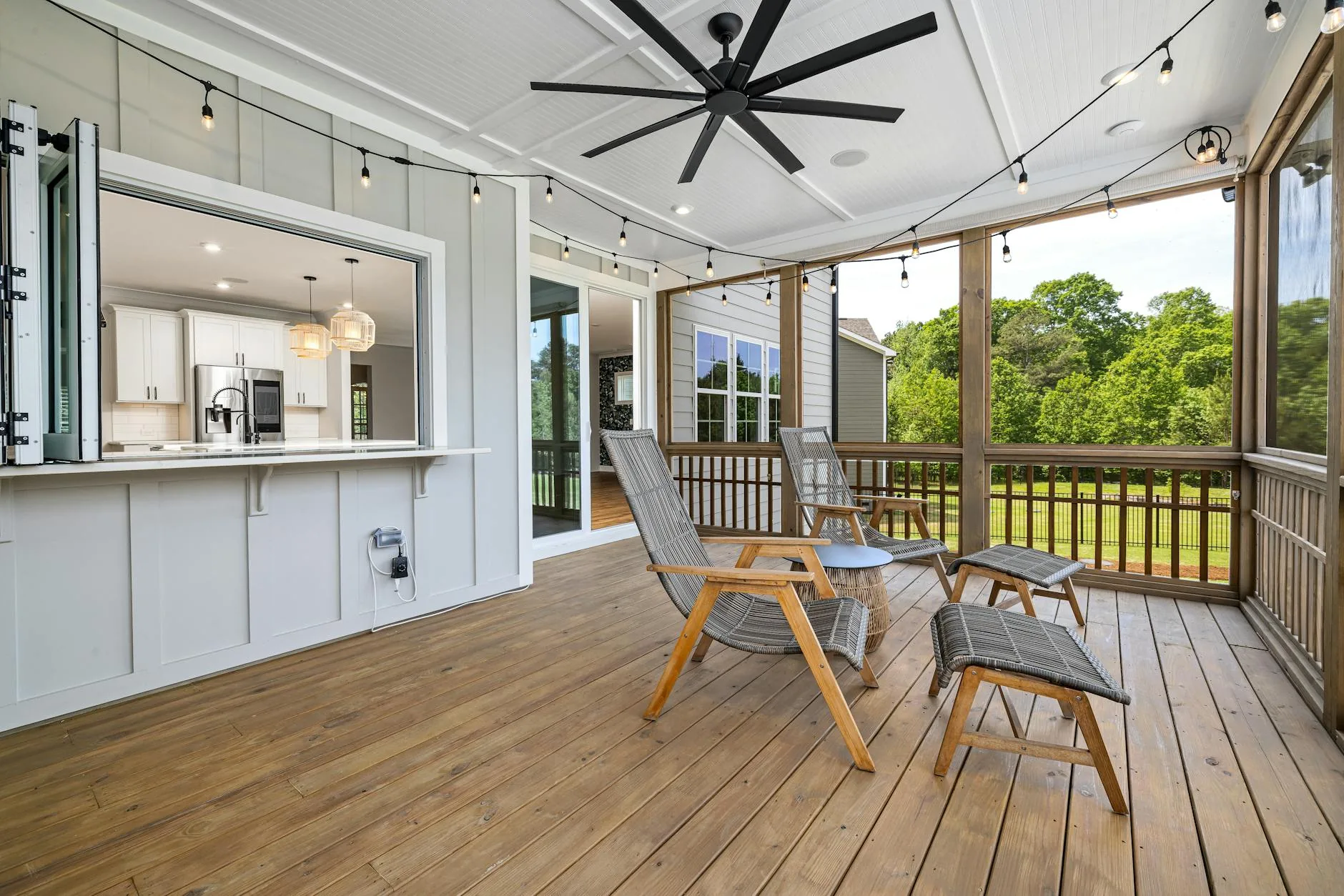 modern editorial outdoor space idea: Outdoor Kitchens with cream and warm neutrals with sage green and terracotta accents, designer-curated outdoor